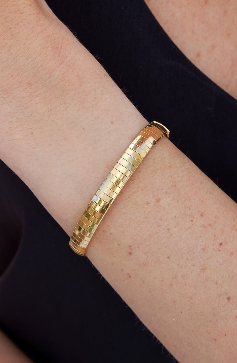 SAVVY CIE JEWELS Omega Line Cocoon Chain Bracelet, Alternate, color, Gold