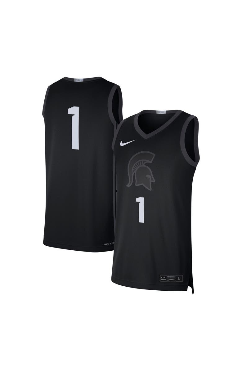 Nike Men's Nike #1 Black Michigan State Spartans Limited Authentic Jersey, Alternate, color,