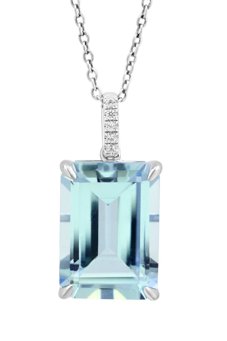 Blue Topaz & White Sapphire Pendant Necklace, Alternate, color, BLUE