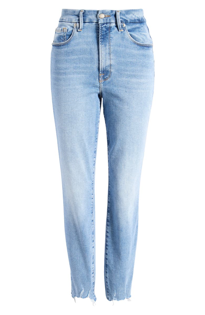 Good American Always Fit Good Legs Chew Hem Crop Jeans, Alternate, color, Indigo652