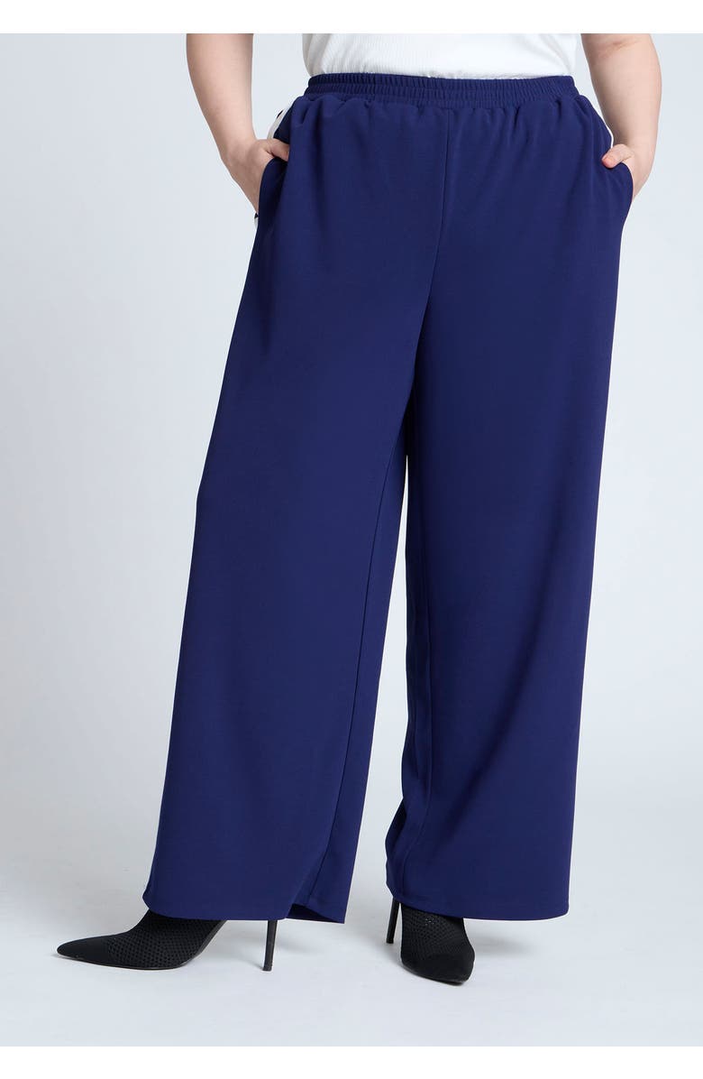 ELOQUII Track Pant With Side Stripe, Alternate, color, Navy