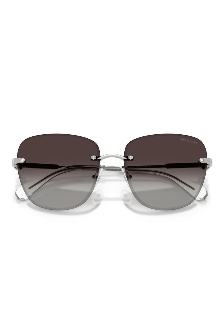58mm Gradient Square Sunglasses, Alternate, color, SILVER / GRADIENT GREY