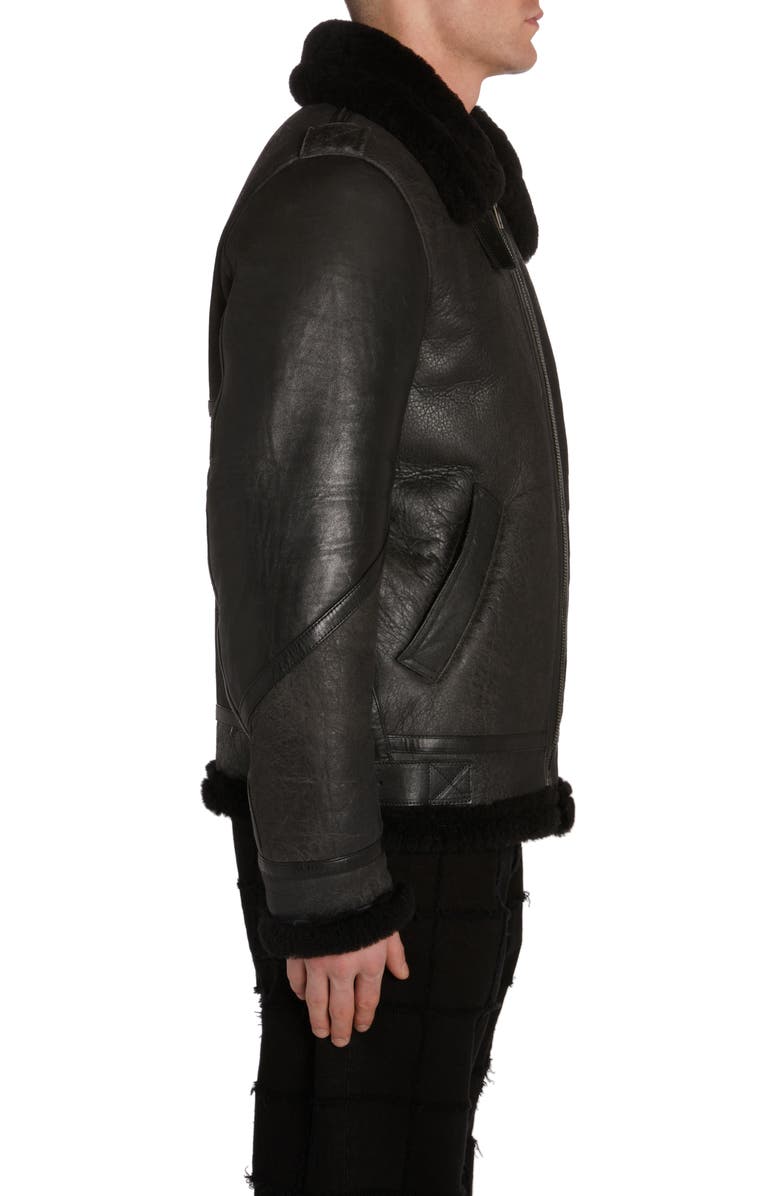 Golden Goose Journey Collection Arvel Genuine Shearling Trim Leather Jacket, Alternate, color,