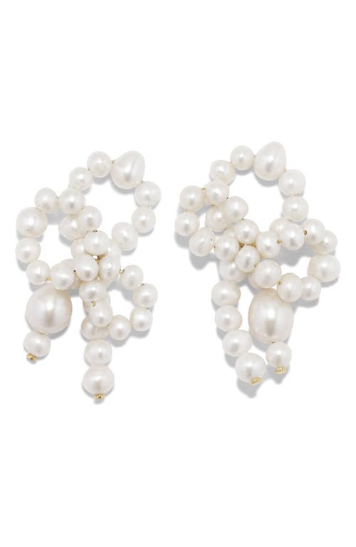 Completedworks Freshwater Pearl Drop Earrings In White