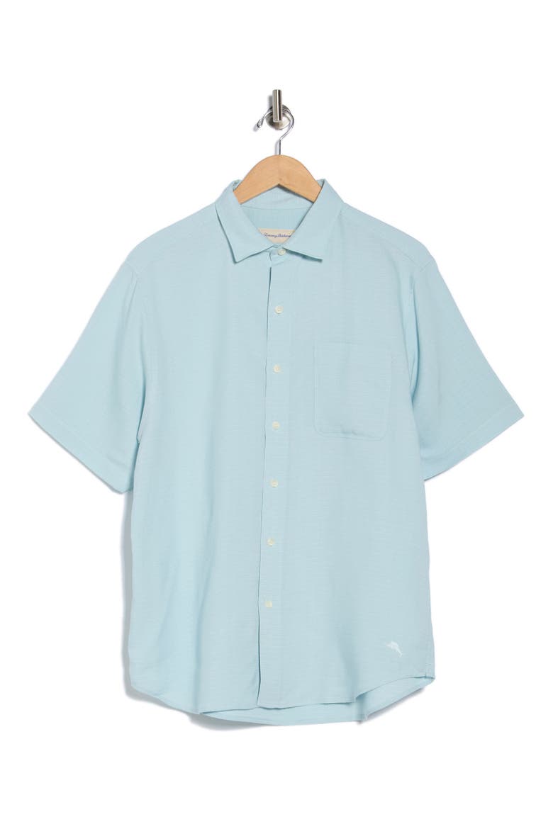 Grand View Short Sleeve Button-Up Shirt, Alternate, color, STERLING BLUE