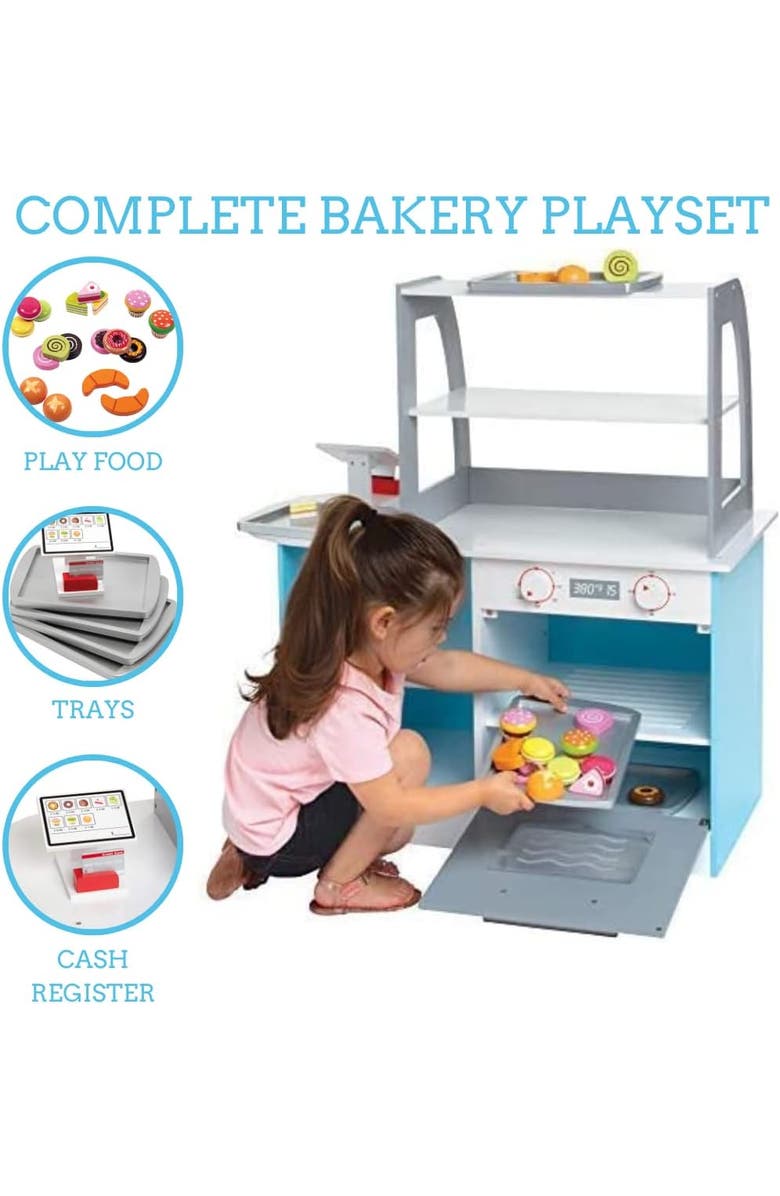 SVAN Wooden Bakery Playset Stand for Kids, Alternate, color, Blue