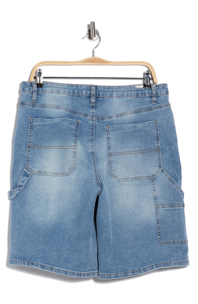 Madden Girl Denim Carpenter Shorts, Alternate, color, Medium Wash