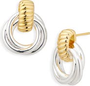 ARGENTO VIVO Two-Tone Twisted Doorknocker Drop Earrings