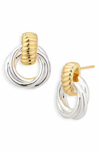 ARGENTO VIVO Two-Tone Twisted Doorknocker Drop Earrings