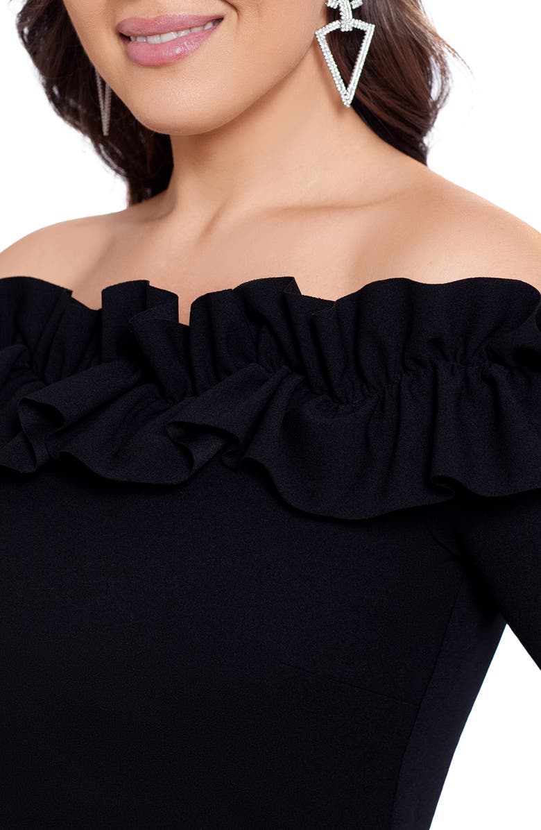 Xscape Evenings Xscape Ruffle Off the Shoulder Sheath Dress, Alternate, color,