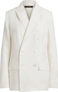 Lauren Ralph Lauren Narain Double Breasted Linen Blend Blazer