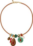 ROXANNE ASSOULIN The Multicharm Leather Collar Necklace