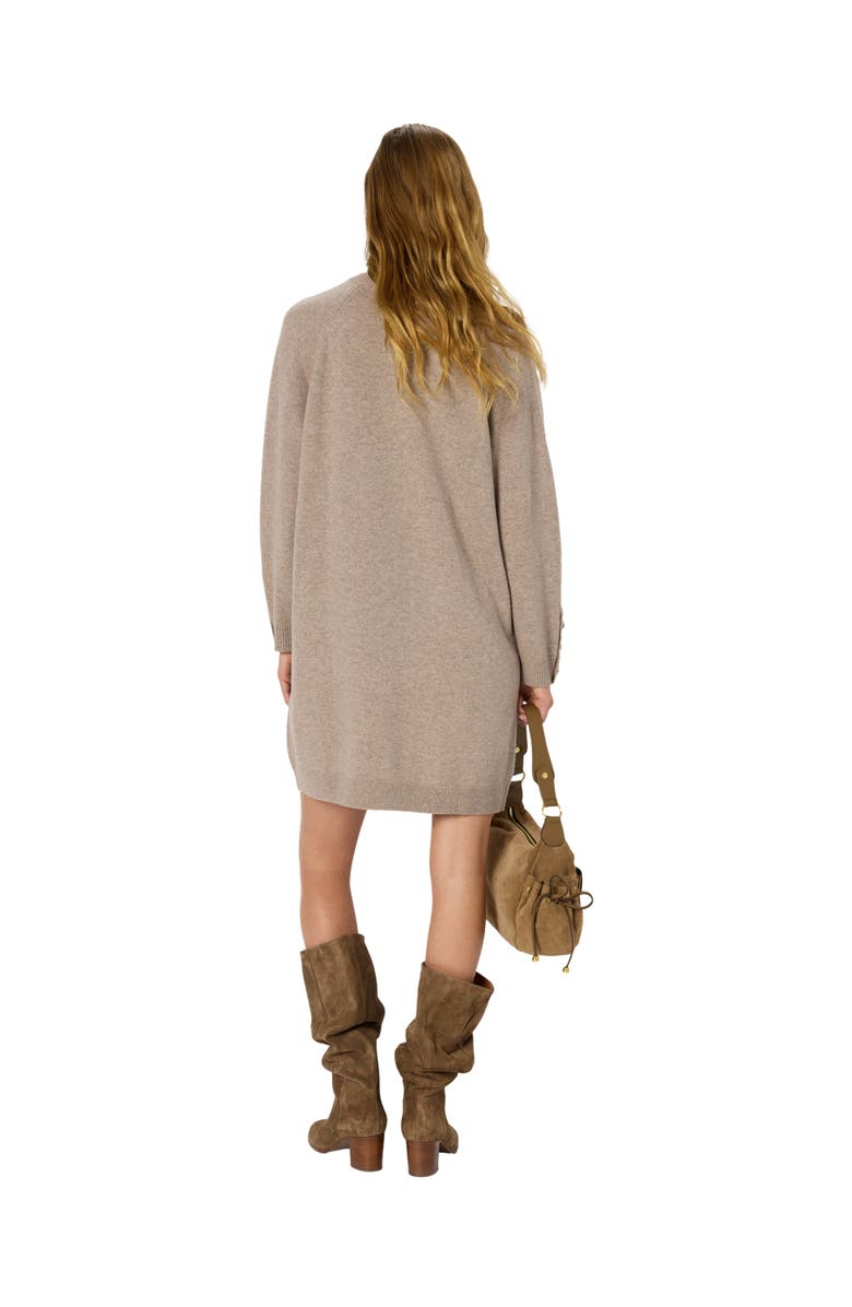 GERARD DAREL Loma Button-Shoulder Knitted Dress, Alternate, color, Sand