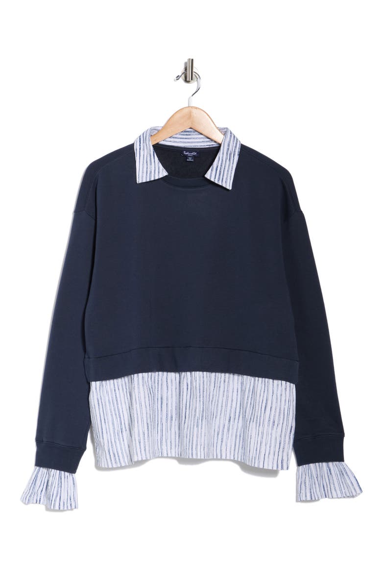 Layered Top, Alternate, color, NAVY BLUE/ WHITE