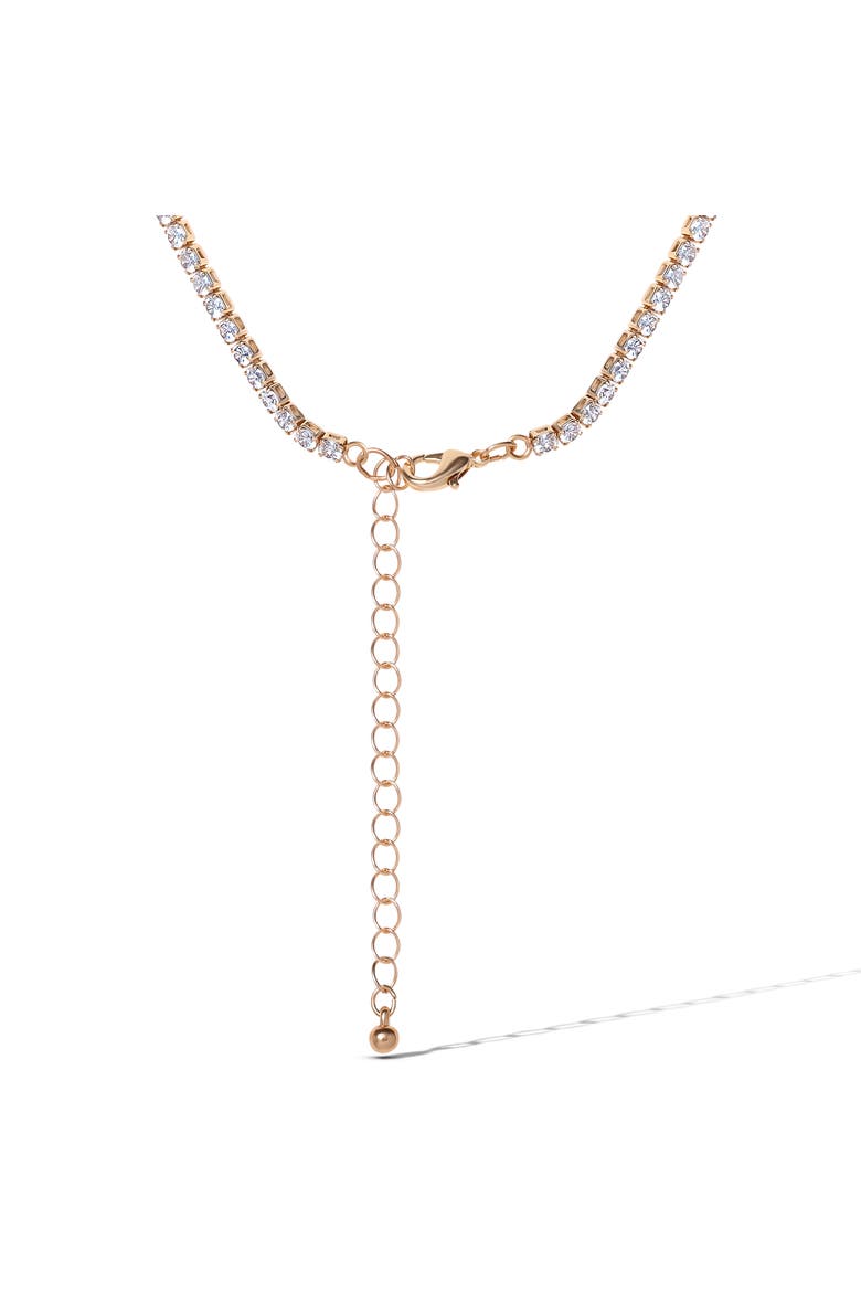 Clear Crystal Heart Necklace, Alternate, color, Gold