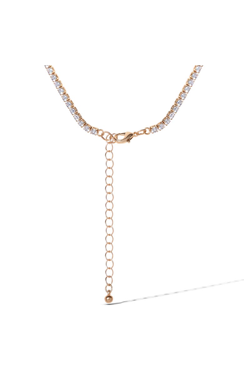 Jessica Simpson Clear Crystal Heart Necklace, Alternate, color, Gold