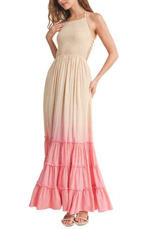 Ombré Smocked Maxi Dress