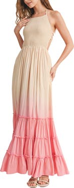 WISHLIST Ombré Smocked Maxi Dress