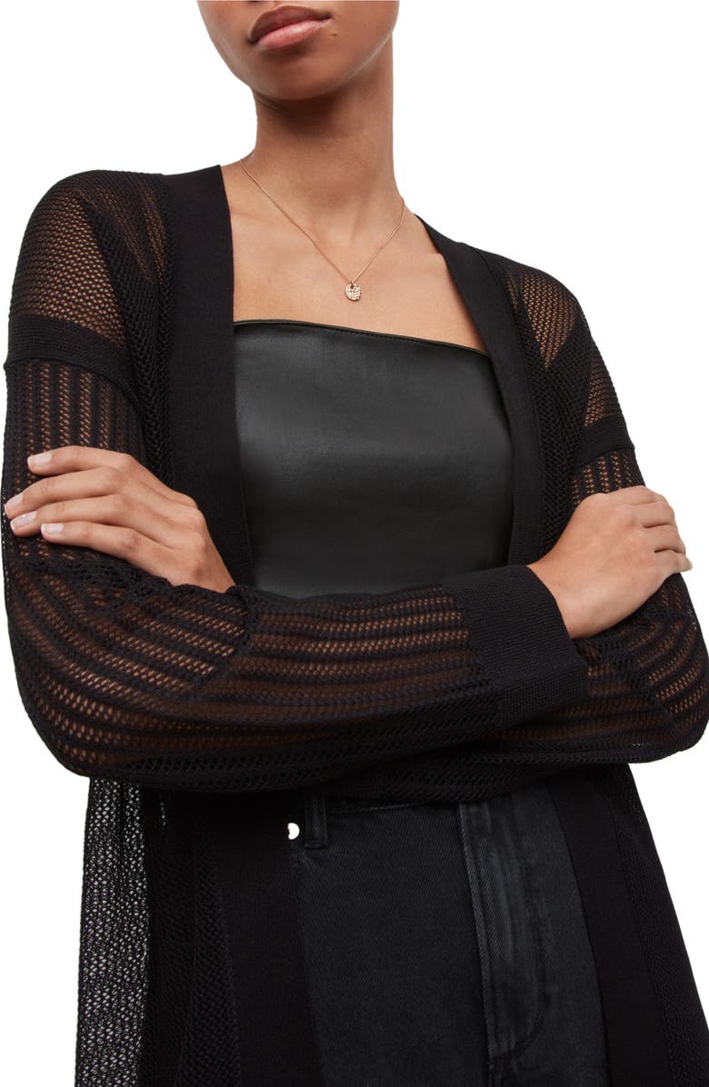 AllSaints Misha Open Stitch Longline Cardigan, Alternate, color,