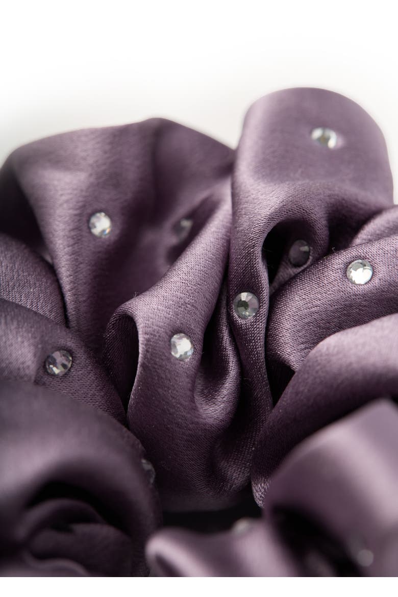 Crystal Twinkle Silk Scrunchie, Alternate, color, Purple