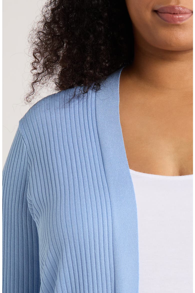 Sutton Open Front Rib Cardigan, Alternate, color, CHINTZ BLUE