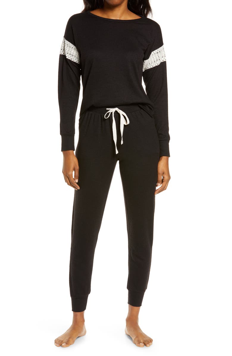 Flora Nikrooz Alexandra Brushed Knit Pajamas, Alternate, color, 