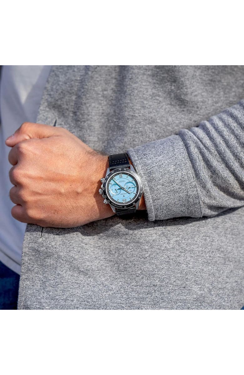 Vincero The Apex Prism Chronograph Leather Strap Watch, 42mm, Alternate, color, Jet Stream