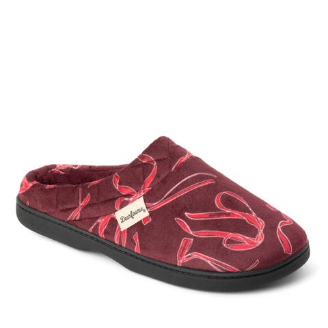 Darcy Quilted Cuff Velour Clog Slipper
