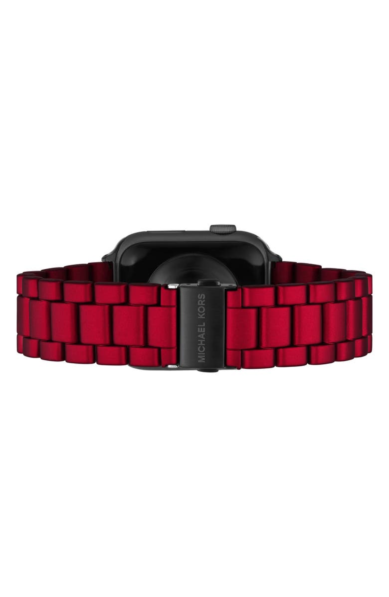 Michael Kors Red & Black Stainless Steel 22mm Apple Watch<sup>®</sup> Bracelet Watchband, Alternate, color, 