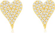 SUZY LEVIAN DIAMONDS 14K Gold Diamond Pavè Heart Stud Earrings - 0.16ct.