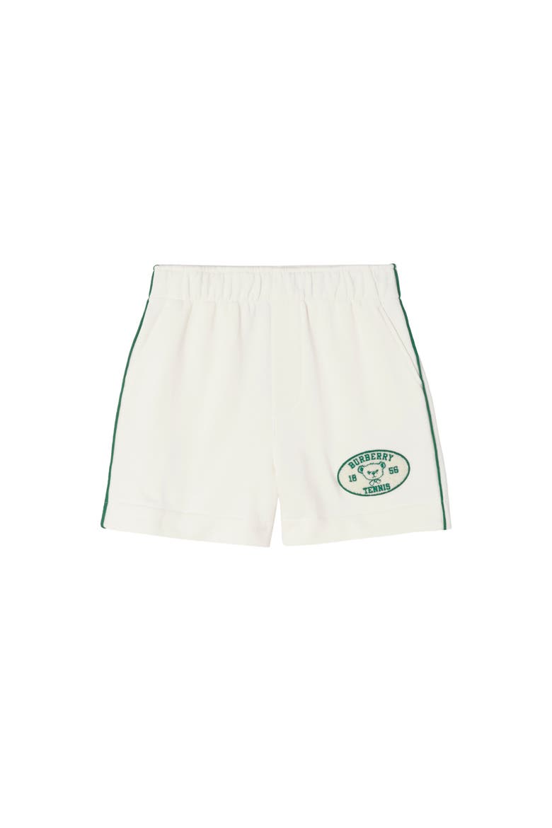 Tennis Bear Cotton Shorts, Main, color, Chalk white