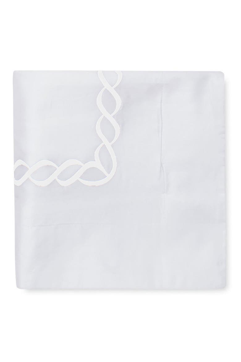 Embroidered Rope 600 Thread Count 100% Cotton 26" Square Pillow Sham, Alternate, color, WHITE