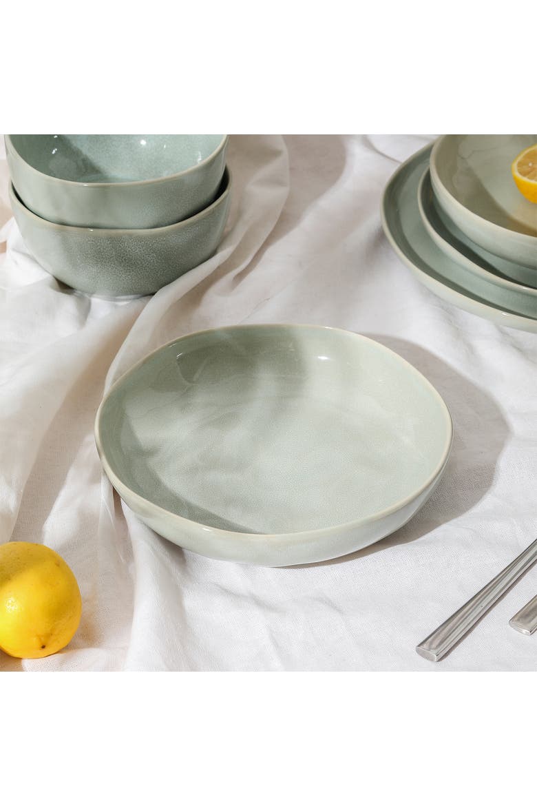 Mirella Stoneware 4-Piece Pasta Bowl Set, Alternate, color, Light Green