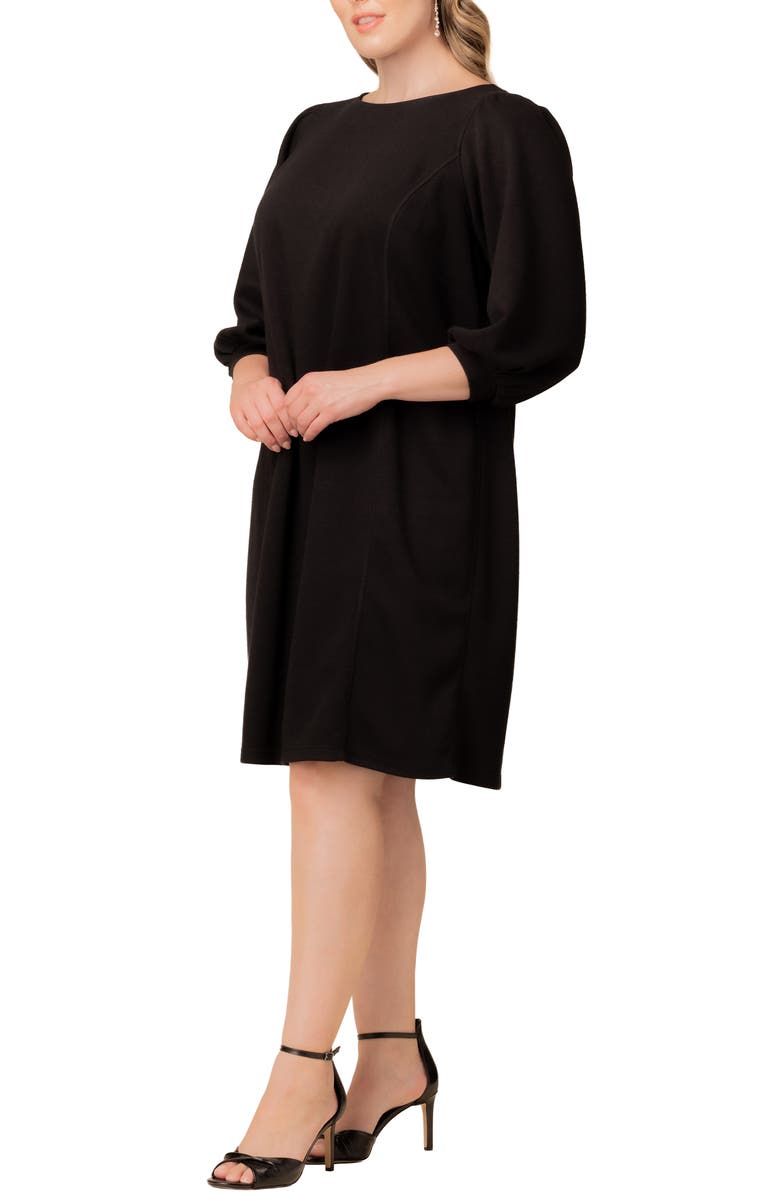 Kiyonna Madison Long Sleeve Sweater Dress, Alternate, color, Black Noir