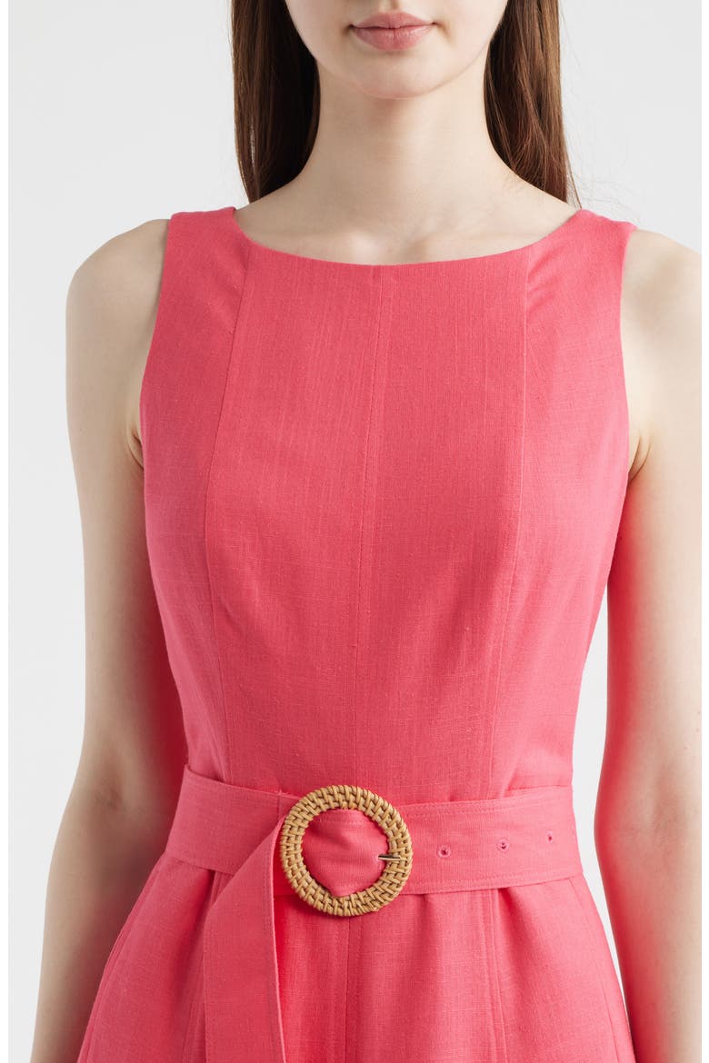 Sleeveless Midi Dress, Alternate, color, HOT PINK