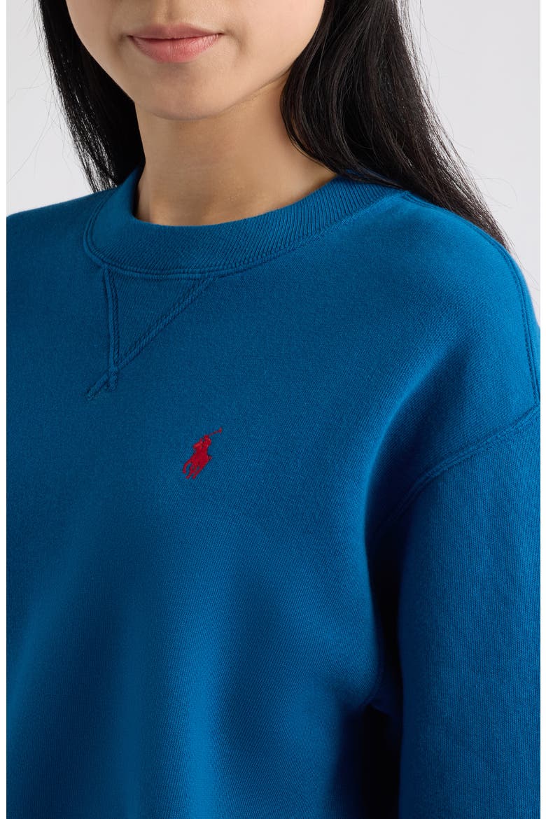 Logo Detail Cotton Blend Fleece Sweatshirt, Alternate, color, GALAXY BLUE