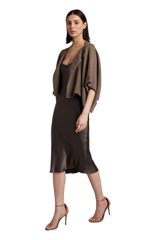 Voz Textured Cotton Bolero In Brown