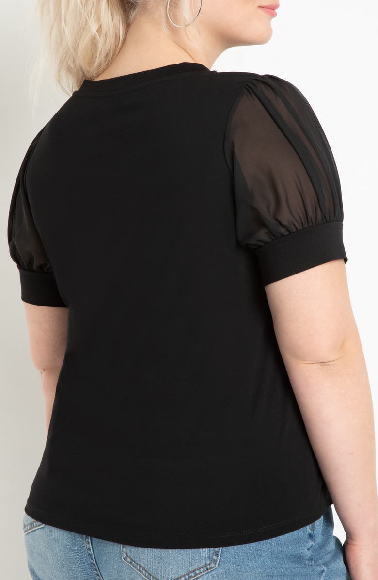 ELOQUII Combo Sleeve Top, Alternate, color,