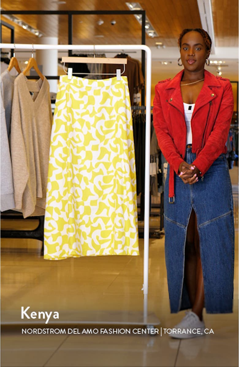 Center Seam Linen Blend A-Line Skirt, sales video thumbnail