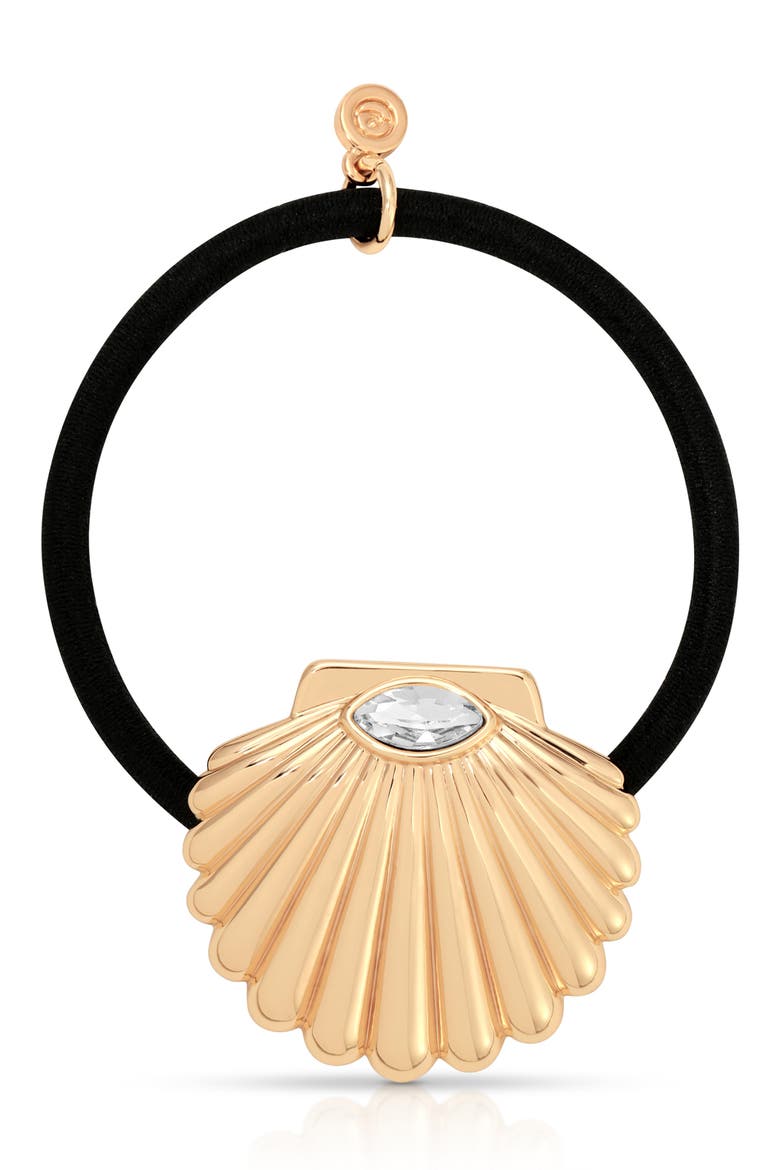 Scallop Shell Ponytail Holder, Alternate, color, GOLD