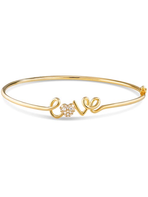 Devata Love Script Bangle Bracelet In Gold