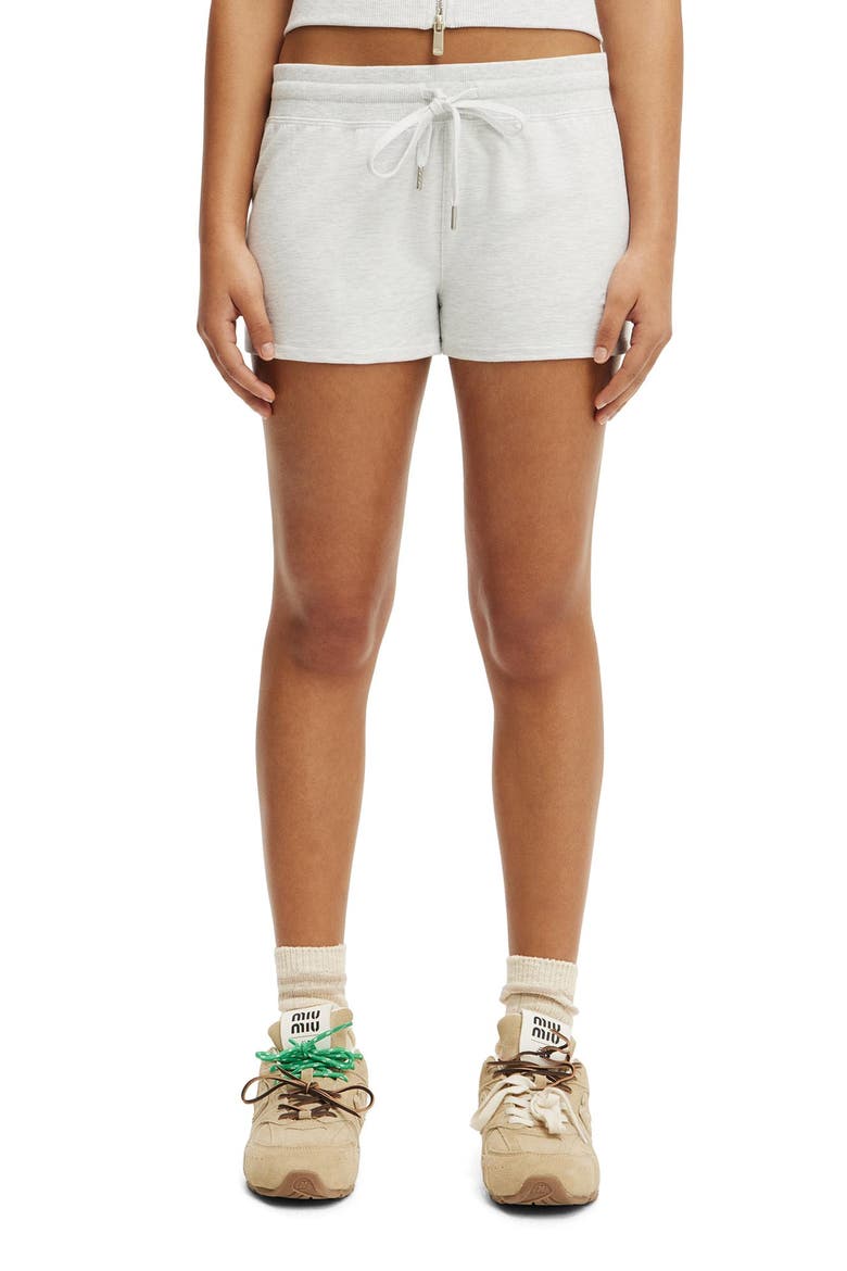 Women's Active Sculpt Fleece Mini Short, Main, color, Cloudy Grey Marle