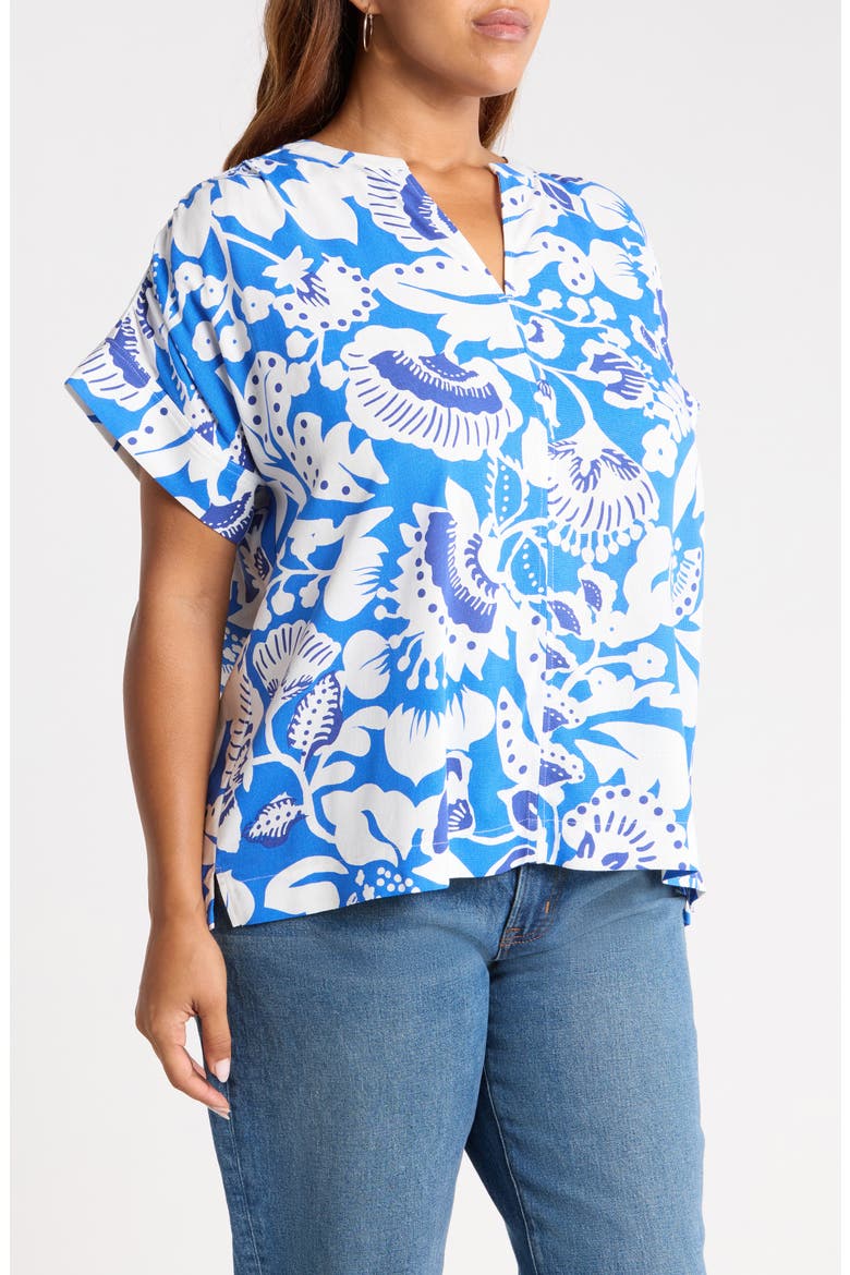 Ronan Print Top, Alternate, color, BLUE WHITE