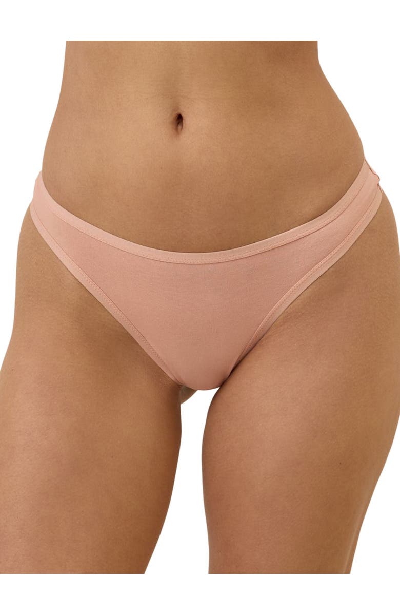 Pact Organic Cotton Everyday Mid Rise Thong 6-Pack, Alternate, color, Dotted Daisies