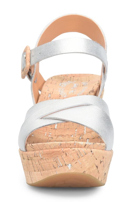 Kork-ease ® Ava 2.0 Platform Wedge Sandal In Silver Metallic
