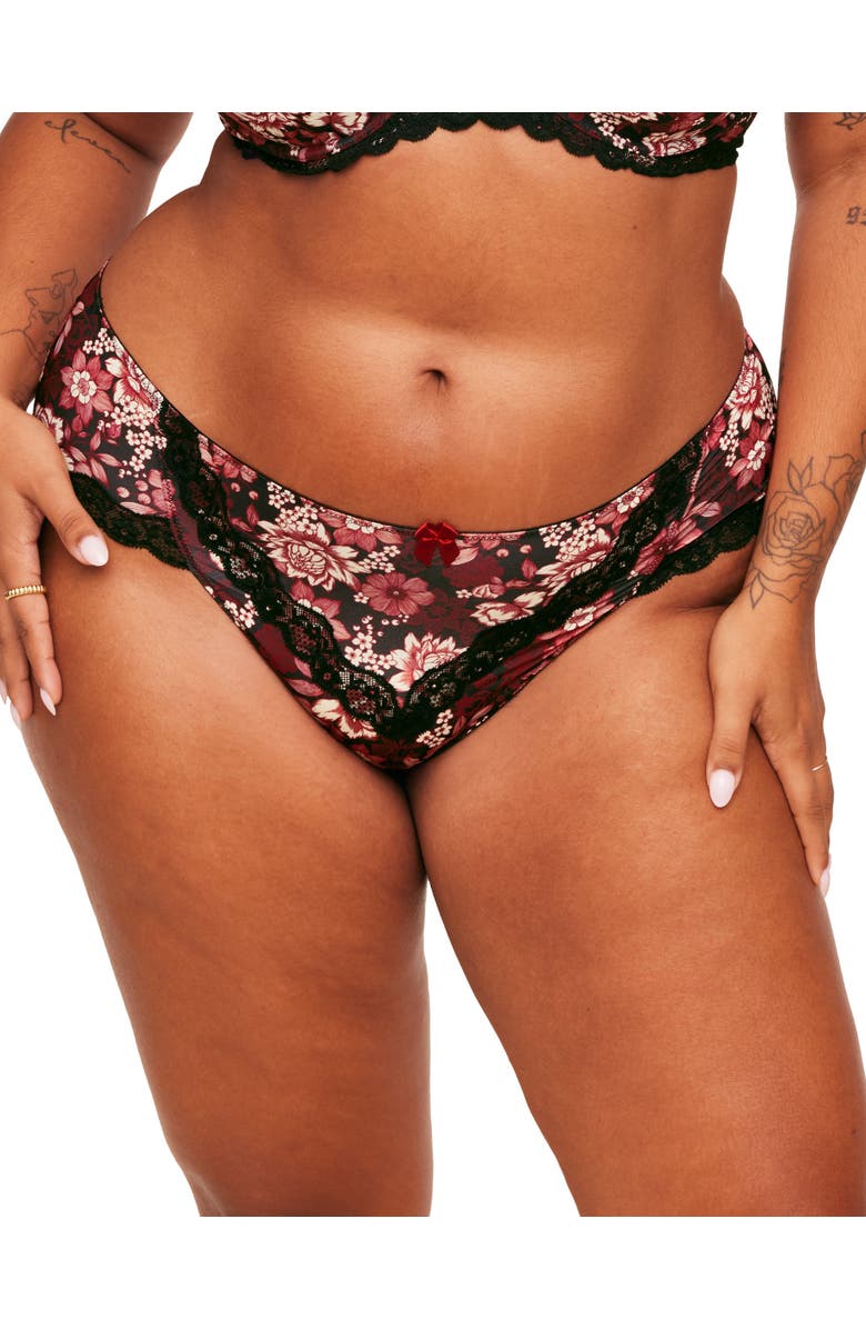 Adore Me Nare Hipster Panties, Main, color, Floral Black