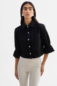 LAMARQUE Carolina D | Denim Ruffle Sleeve Jacket