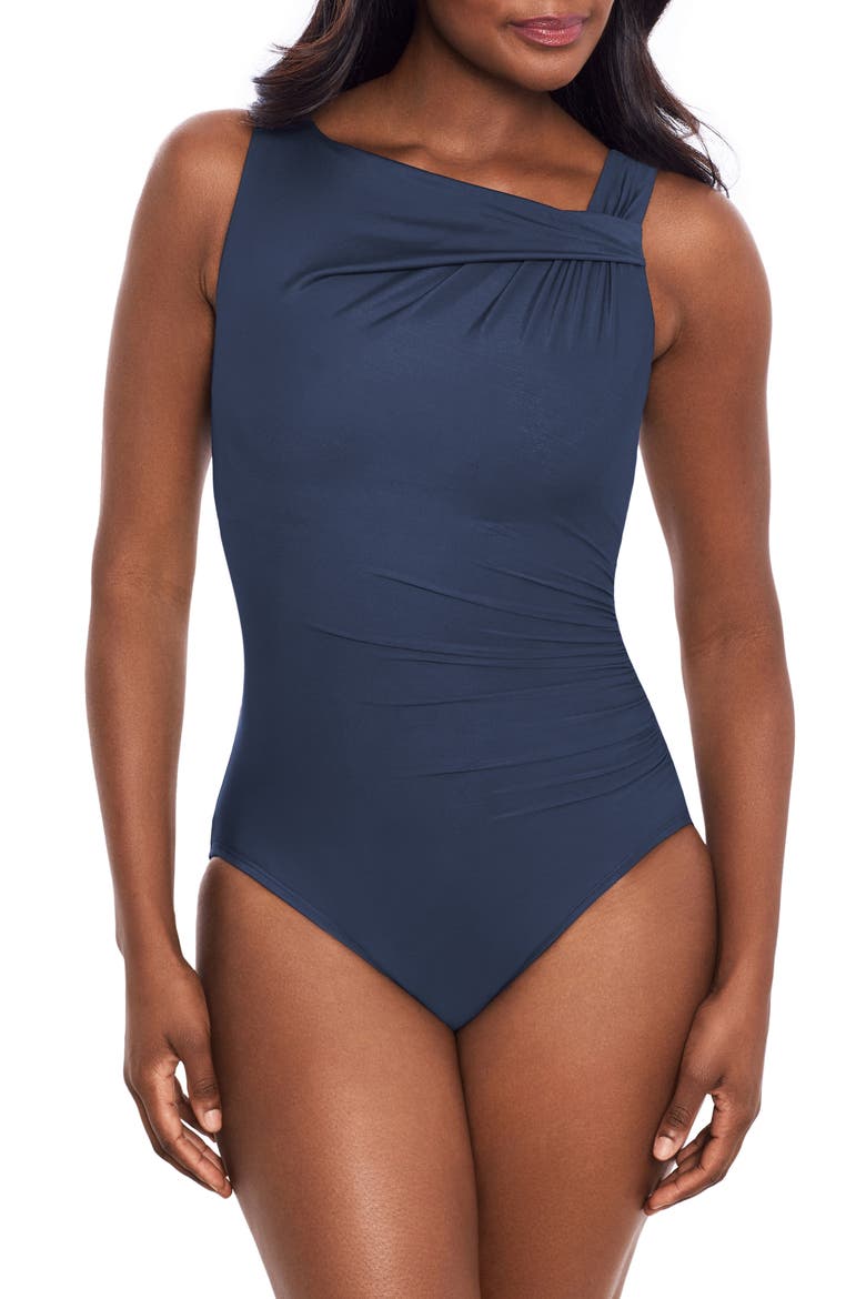 Rock Solid Avra Underwire One-Piece Swimsuit, Main, color, MIDNIGHT BLUE