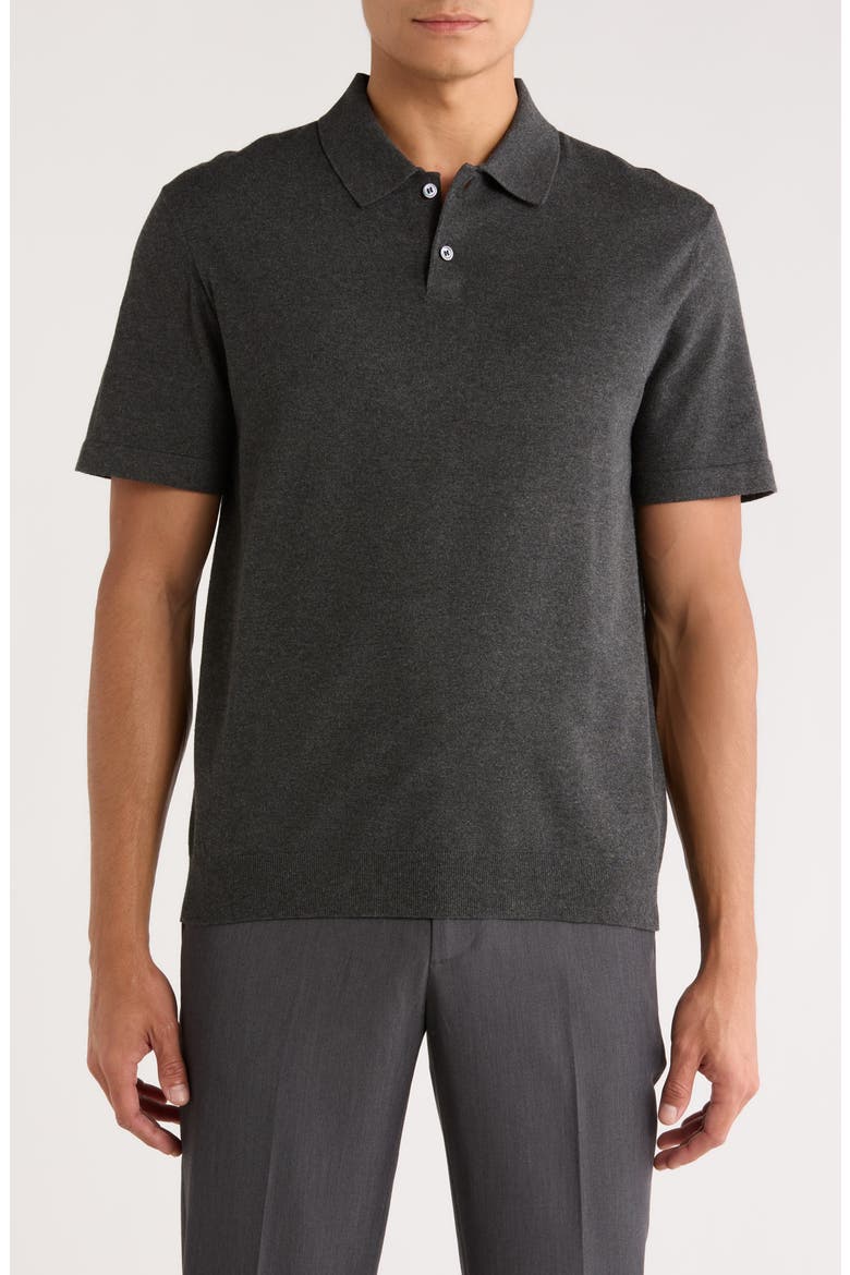 Goris Knit Polo, Main, color, CHARCOAL HEATHER