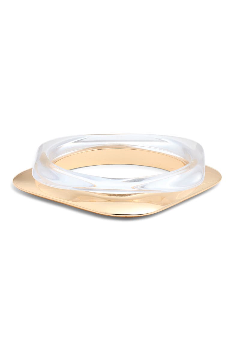 Set of 2 Resin Bangle Bracelets, Main, color, CLEAR- GOLD